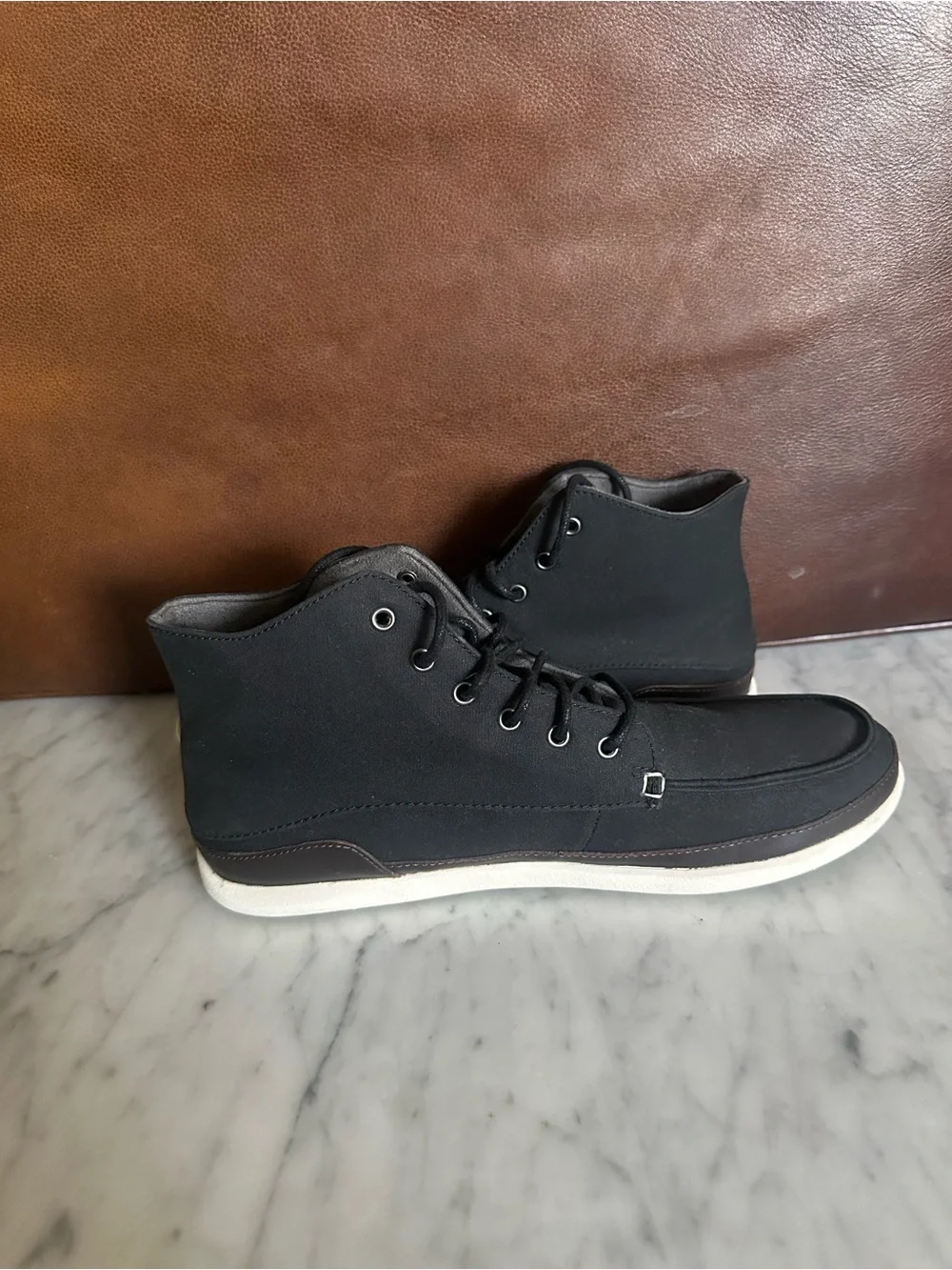 OluKai Nalukai Kapa Mid Boots Men’s Size 10 Black Textile Casual Chukka Shoes